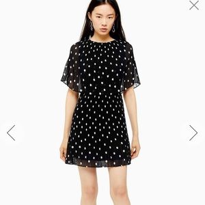 Topshop pleated cape dress